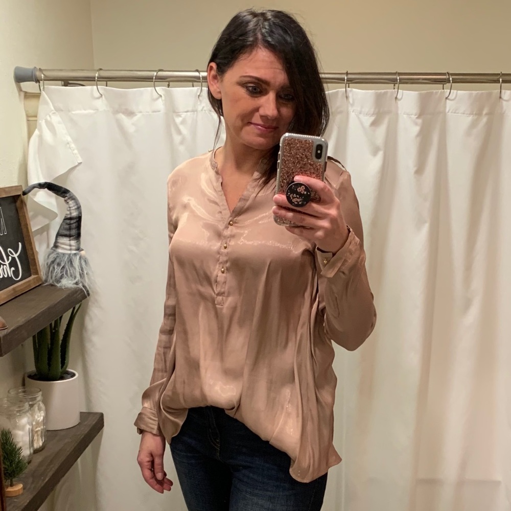 Long sleeve H&M rose gold shirt
